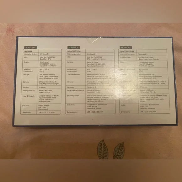 DigiLand Windows Tablet. DL801W. Brand new in box. - Picture 2 of 3